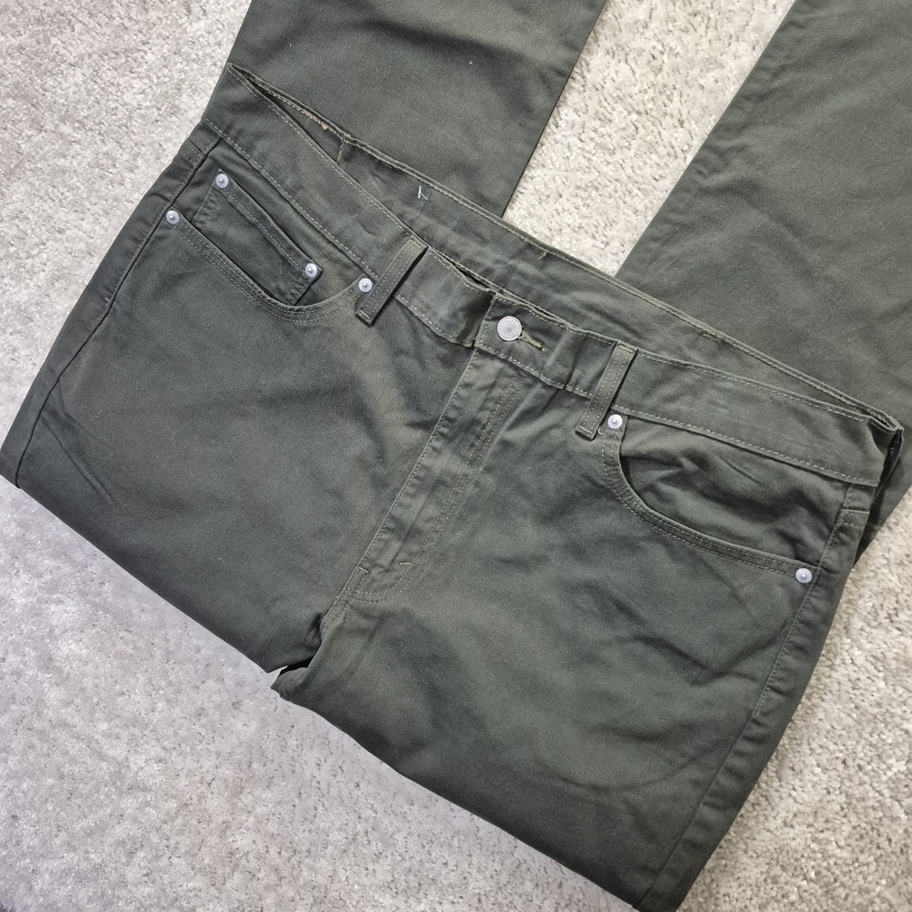 Levis 514 Slim Fit Green Pants Mens Stretch Twill Chino 40/32 Preppy Hipster